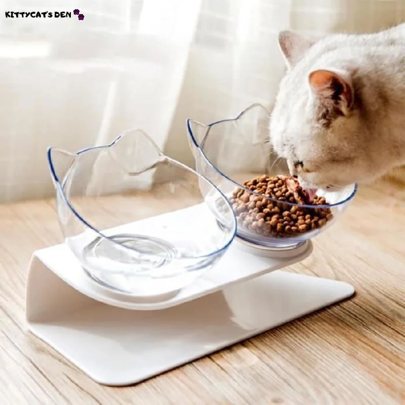 luxury pet sofa bed Non-slip Tilted Cat Single and Double Food/Water Bowls With Raised Stand