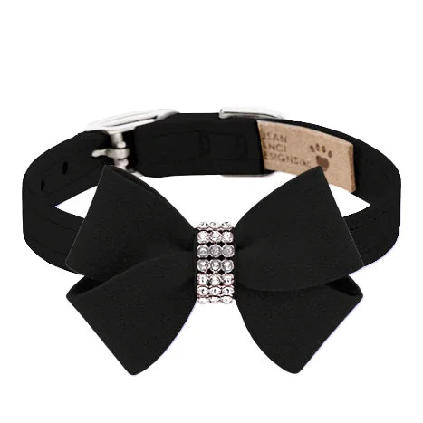 chew-resistant dog harness escape-proof Nouveau Bow Collar: Black