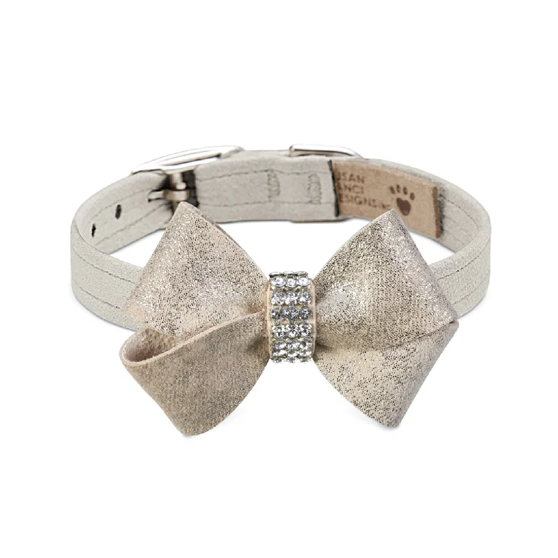 best dry food for indoor cats Nouveau Bow Dog Collar: Gold Glitzerati