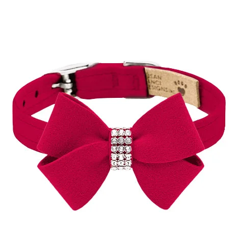 ceramic slow feeder bowl for dogs Nouveau Bow Collar: Red