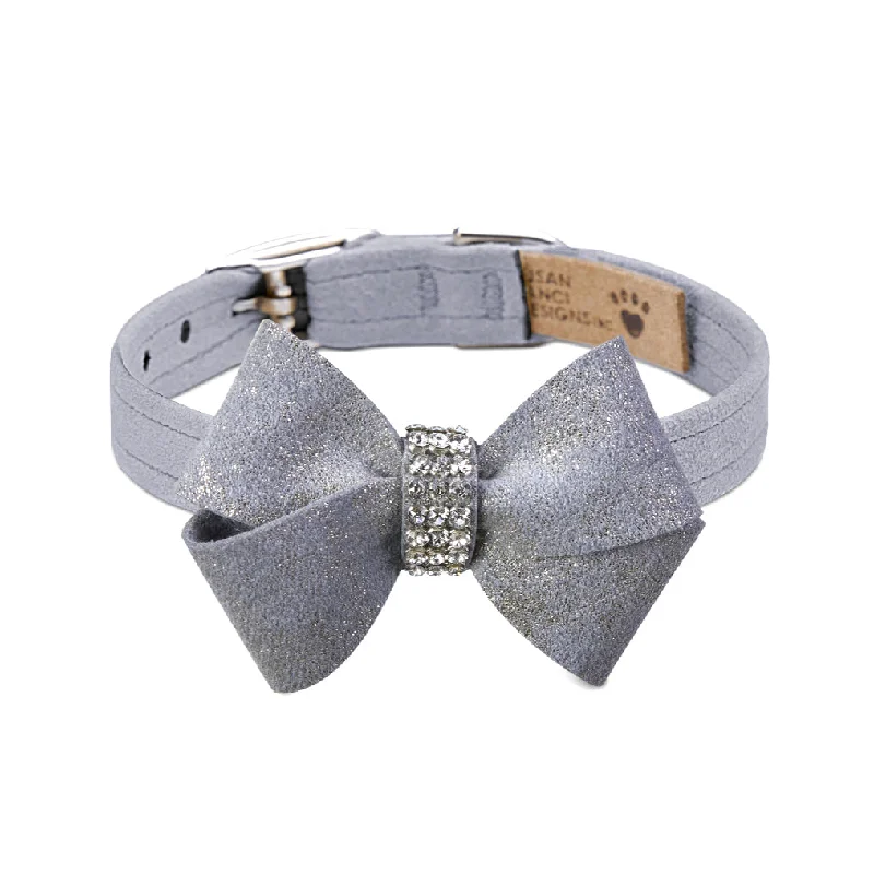 best parrot cage with play top Nouveau Bow Dog Collar: Platinum Glitzerati