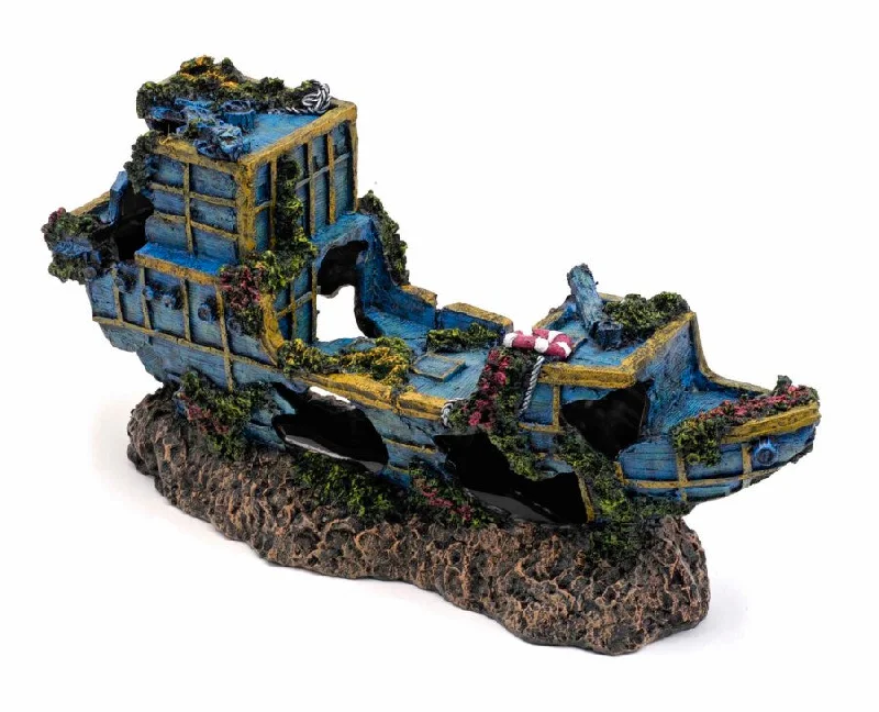 cat litter disposal system odor-free Penn-Plax Pirate Treasure Ship Aquarium Ornament Multi-Color, 1ea/3 in, SM