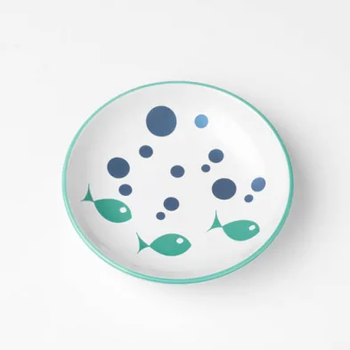 pet playpen for small animals PetRageous® Bubble Fish Saucer White & Turquoise 5"