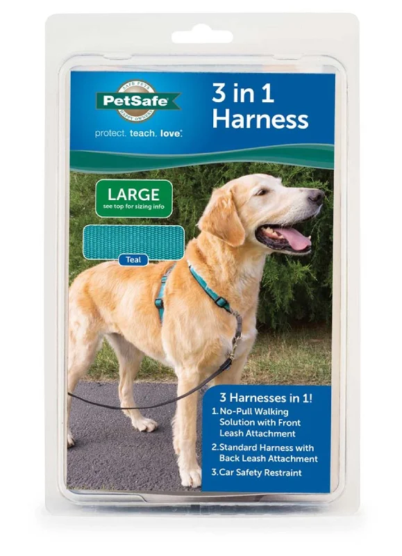 dog bicycle leash attachment PetSafe 3in1 Dog Harness Teal 1ea/LG