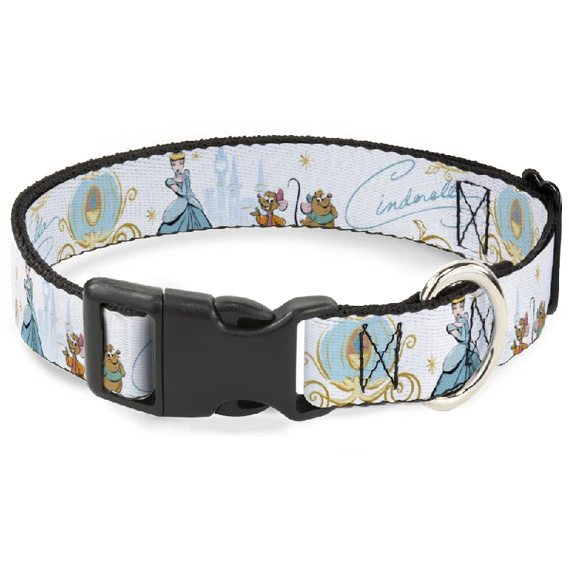 pet stairs for small dogs Plastic Clip Collar - Cinderella Pumpkin Coach and Mice Pose with Script White/Blues pet stairs for small dogs Plastic Clip Collar - Cinderella Pumpkin Coach and Mice Pose with Script White/Blues