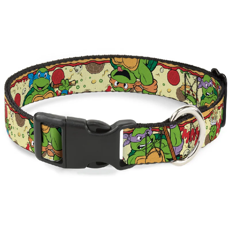 cat litter box self-cleaning Plastic Clip Collar - Classic TMNT Turtle Pizza