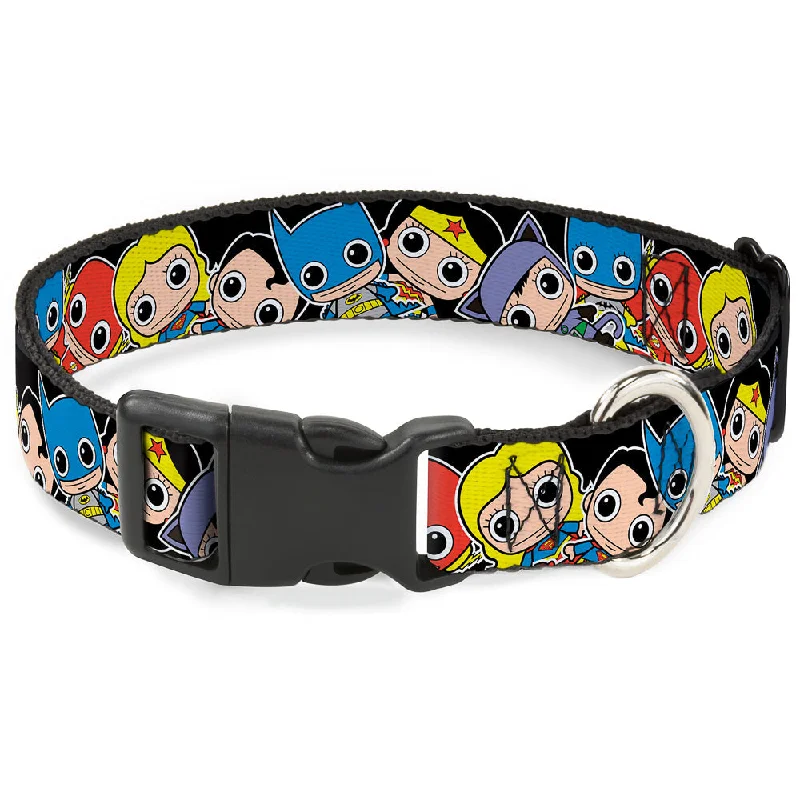 chew toys for teething puppies Plastic Clip Collar - DC Mini Group Stacked Black
