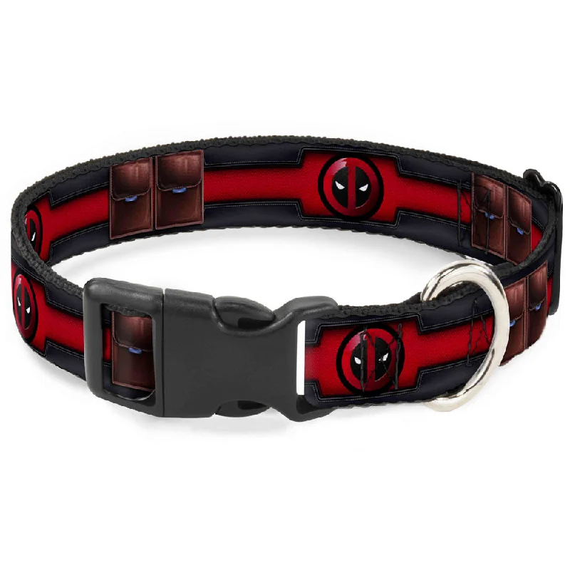 flea treatment for cats natural Plastic Clip Collar - Deadpool Utility Belt Logo/Pockets Black/Reds/Browns flea treatment for cats natural Plastic Clip Collar - Deadpool Utility Belt Logo/Pockets Black/Reds/Browns