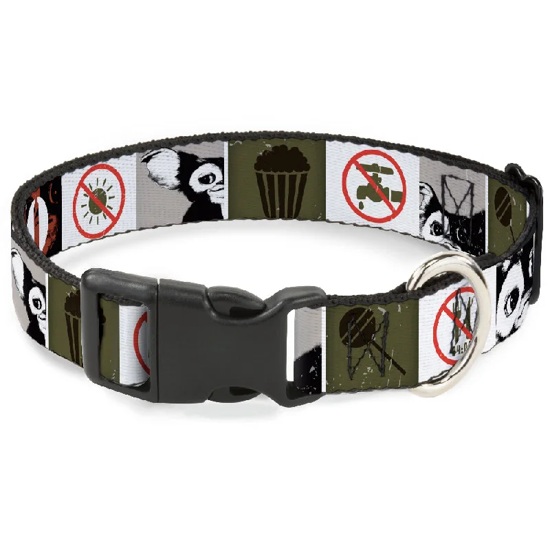 best dog joint supplement glucosamine Plastic Clip Collar - Gremlins GIZMO Poses/Rules Blocks Red/Greens/Grays/White