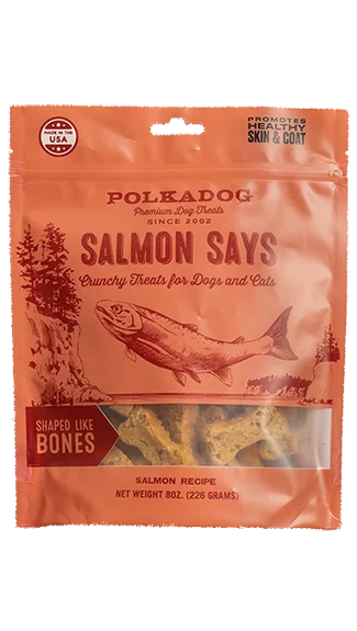 best bird bath for balcony Polkadog Crunchy Treats: Salmon Says