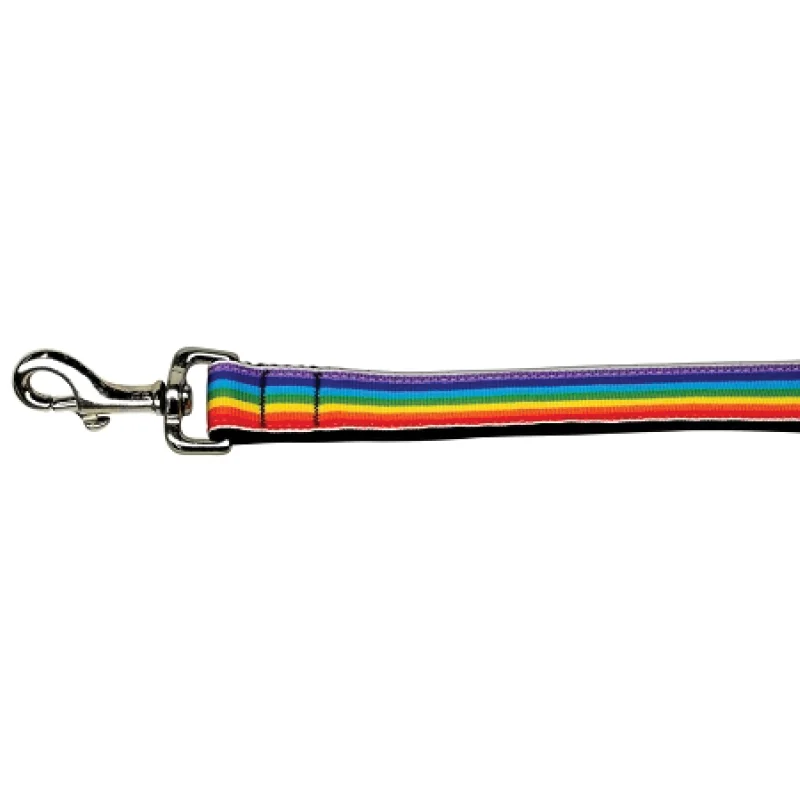 heated dog mat for winter Rainbow Striped Nylon Leash