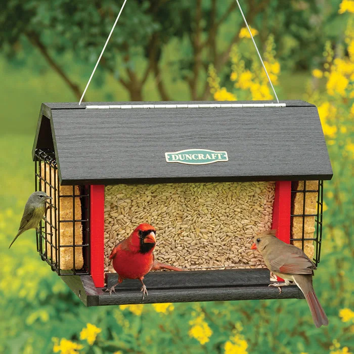 hamster hideout natural wood Red Barn Cardinal Feeder