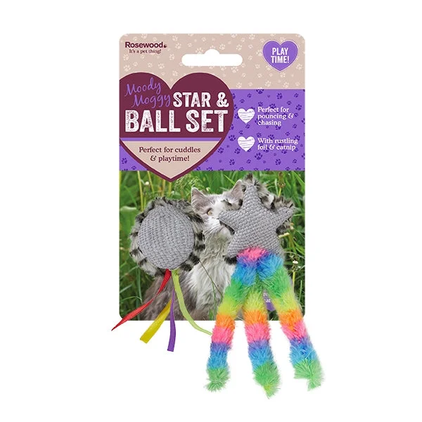 extra-large dog cooling pad Rosewood Moody Moggy Star & Ball Set 4x2