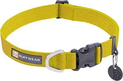 extra-wide retractable pet gate Ruffwear Hi & Light Collar Lichen Green