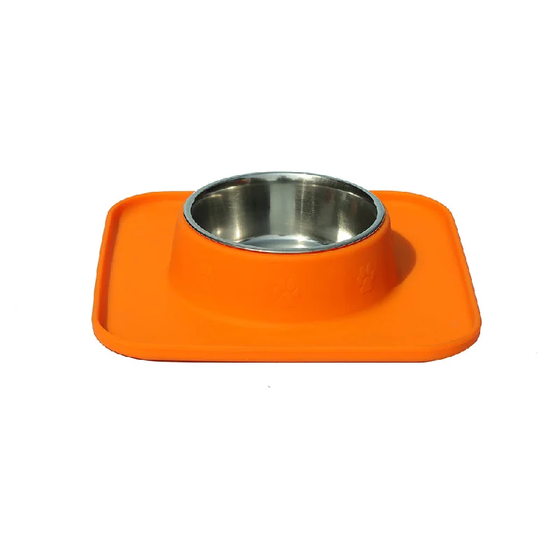 aquarium algae scrubber magnetic Square Silicon with Stainless Steel Pet Bowl-Orange aquarium algae scrubber magnetic Square Silicon with Stainless Steel Pet Bowl-Orange