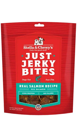best organic cat treats grain-free Stella & Chewy's Just Jerky Bites: Real Salmon Recipe