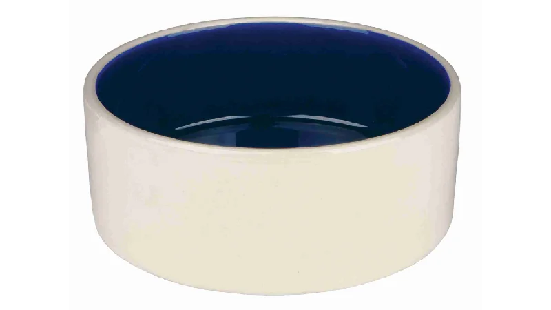 best dog cooling towel quick-dry Stoneware Bowl - cream/blue