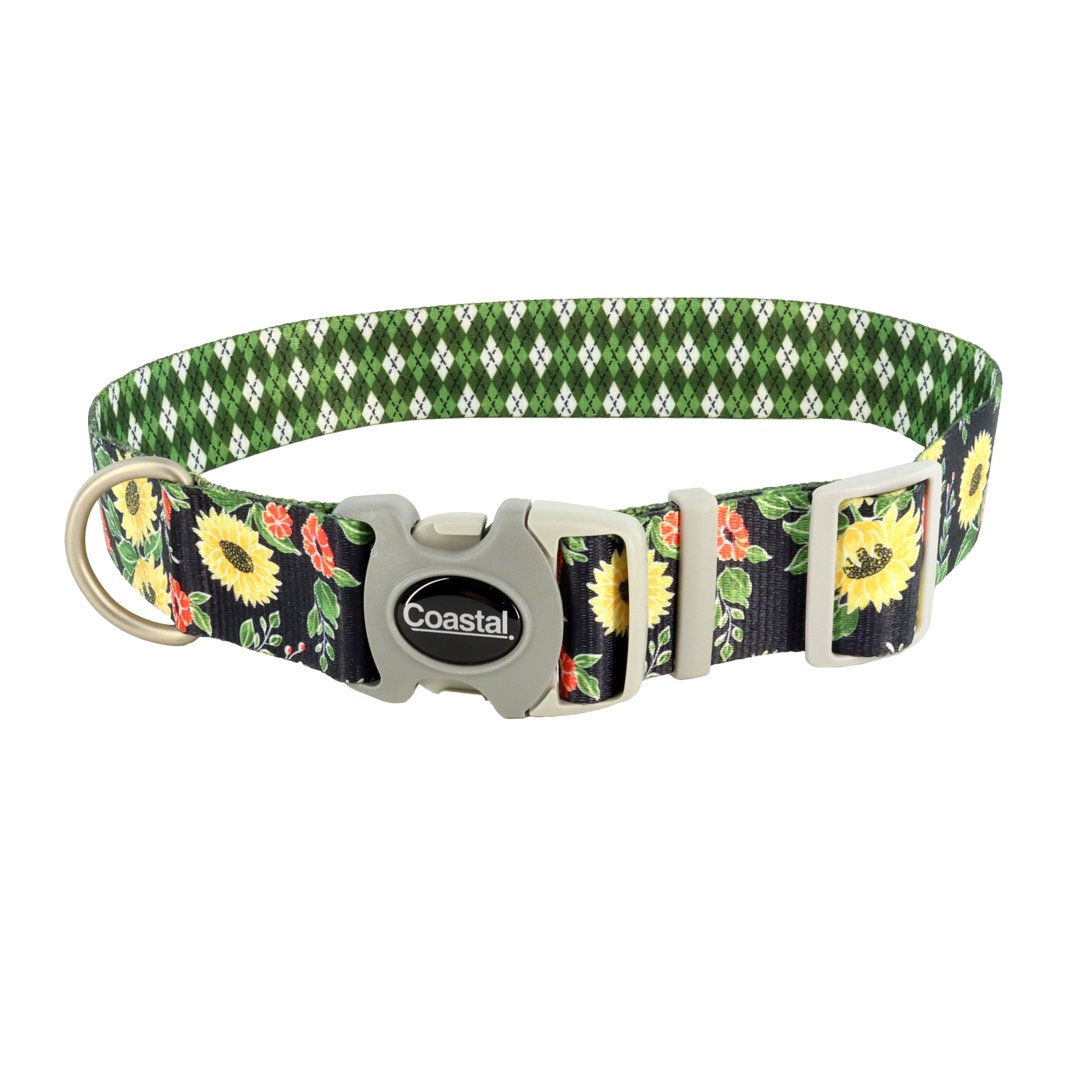 dog training clicker ergonomic Sublime Adjustable Dog Collar, Sunflower with Green Argyle dog training clicker ergonomic Sublime Adjustable Dog Collar, Sunflower with Green Argyle