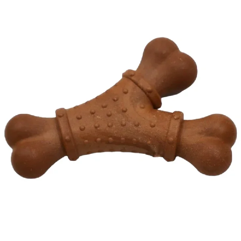 best dog belly band for incontinence Talking Dog Club Y Shape Nylon Bone Heavy Chew Toy for Dogs (Brown)