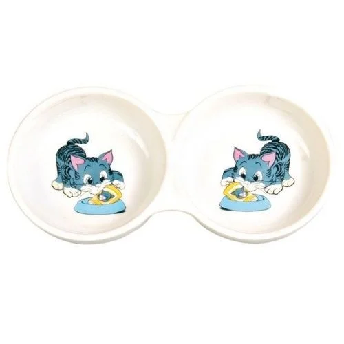 large aquarium cleaning kit Trixie Double Ceramic Cat Bowl Light-Weight 0.2 L 11cm