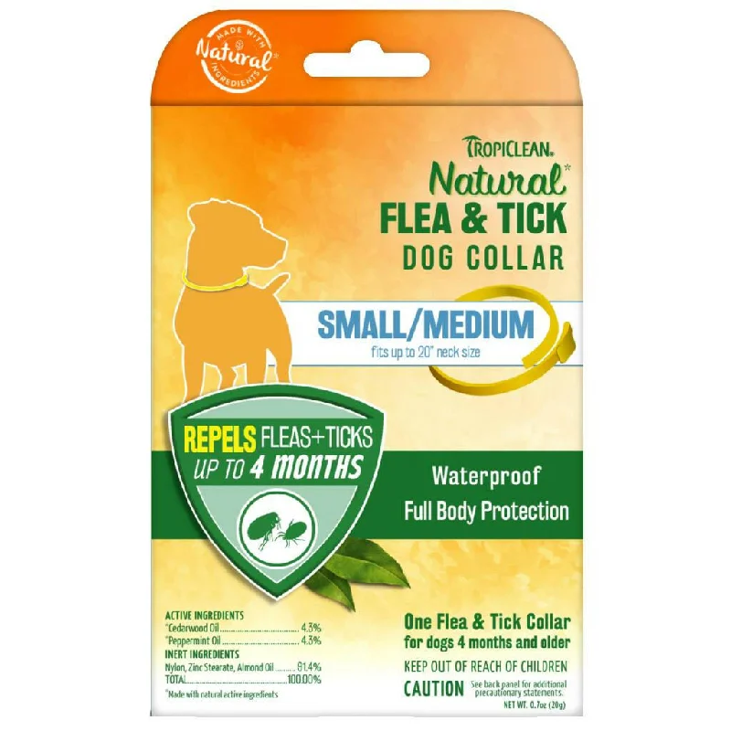 waterproof cat harness escape-proof Tropiclean Natural Flea & Tick Dog Collar For Small & Medium Dogs
