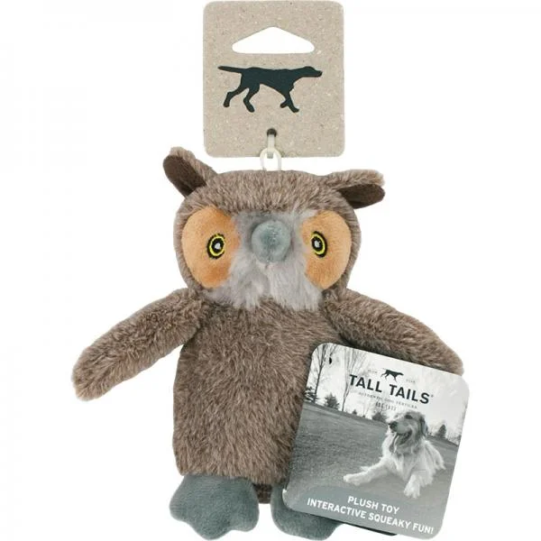 chew proof water bottle for small pets Tall Tails D Toy Squeaker Owl 5"