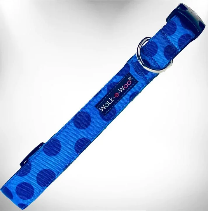 waterproof dog leash for swimming Walk-e-Woo Collar Dot Blue/Navy