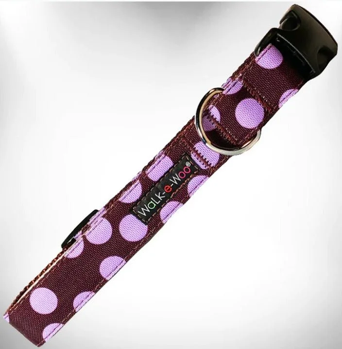 dog stroller for medium dogs Walk-e-Woo Collar Dot Brown/Purple