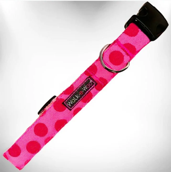 large dog crate with divider Walk-e-Woo Collar Dot Pink/Red