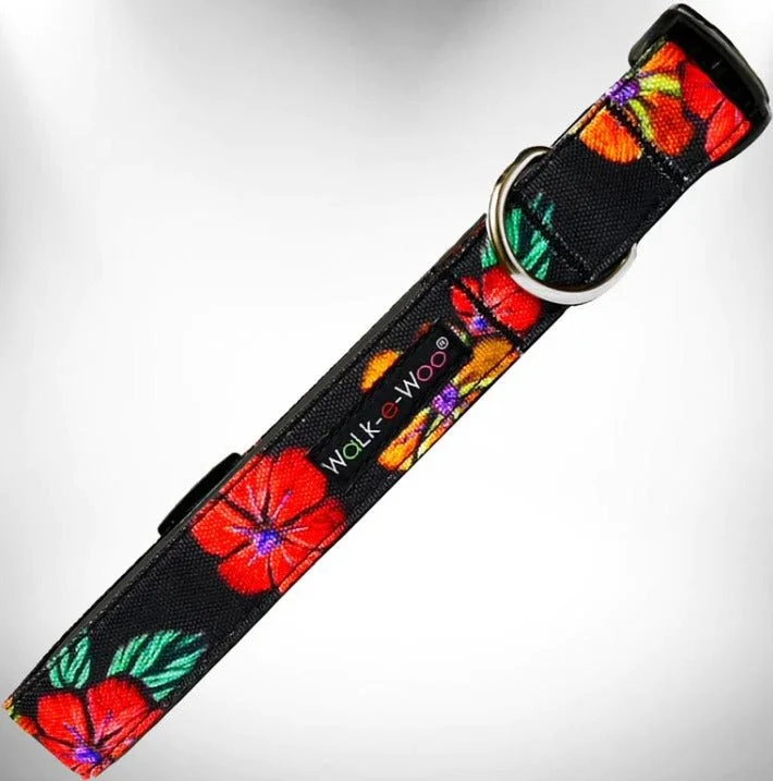 UV sterilizer for fish tanks Walk-e-Woo Collar Flowers on Black