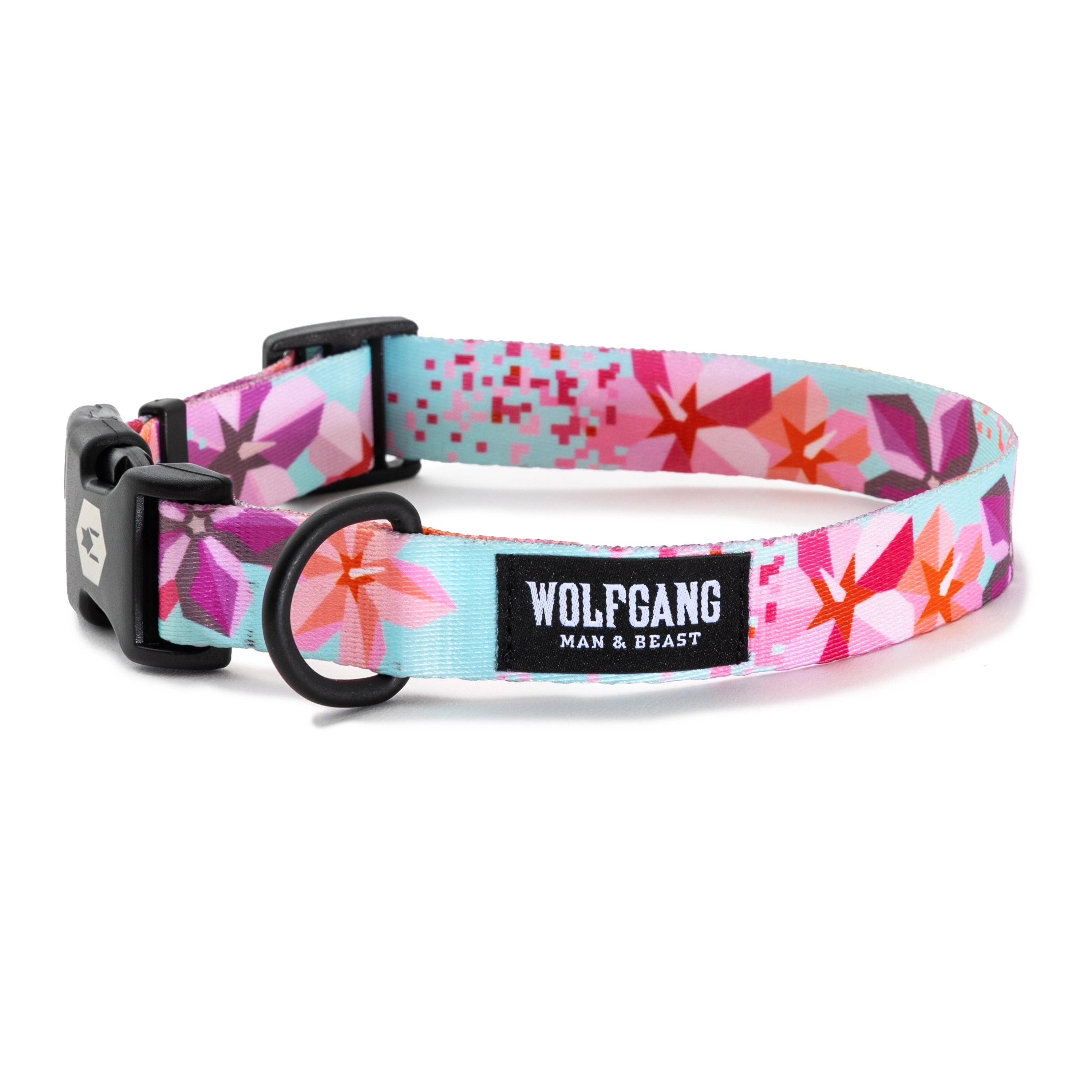 best reptile heat lamp Wolfgang DigiFloral Adjustable Dog Collar, Pink and Blue