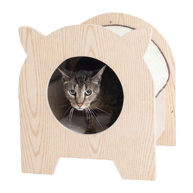 soft foam dog ramp for bed Wooden Cat Hideaway & Sisal Scratcher from Armarkat