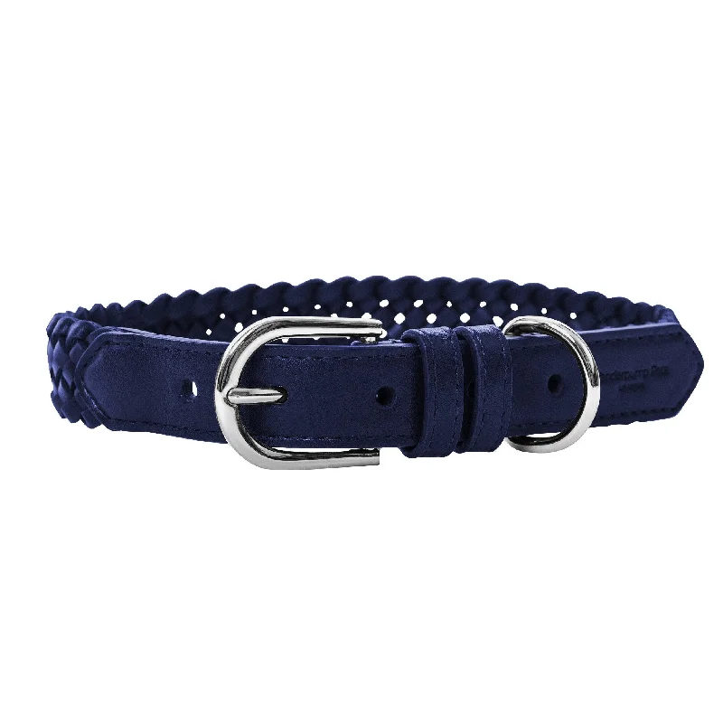 guinea pig water bottle leak-proof Woven Dog Collar: Navy