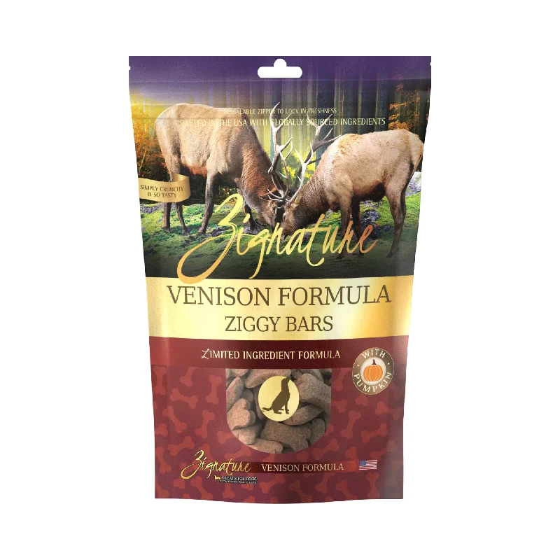 self-watering cat bowl gravity-fed Zignature Venison Ziggy Bars Biscuit Dog Treats 12oz