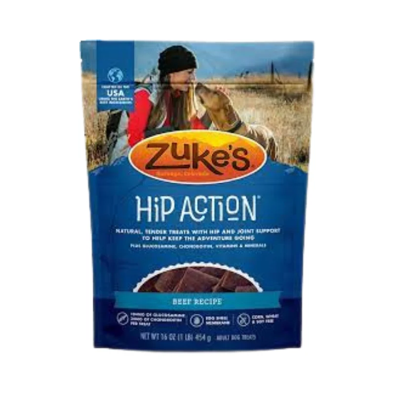 extra-soft dog chew toy for teething Zuke's Hip Action Beef Treats