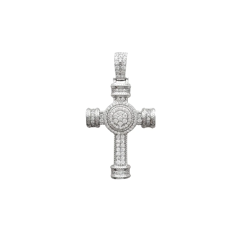 bold chunky cocktail ring Iced-Out Cocktail Cross Pendant (Silver)
