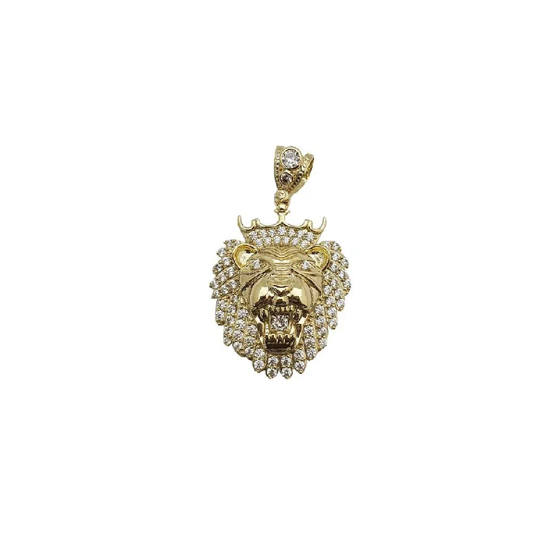 natural jade ring Iced-Out Royal Lion Pendant (10K)