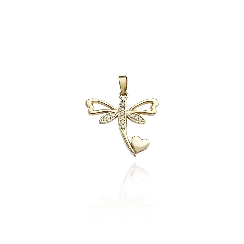 emerald-cut aquamarine necklace Lovey Dragonfly CZ Pendant (14K)