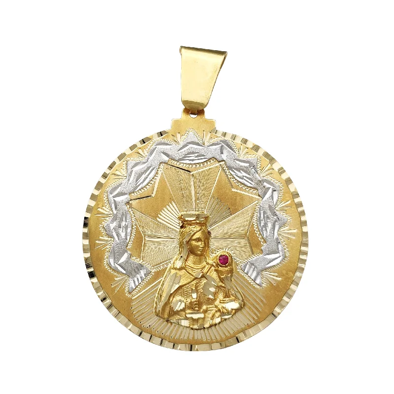 modern geometric drop earrings Saint Barbara Medallion Pendant (14K)