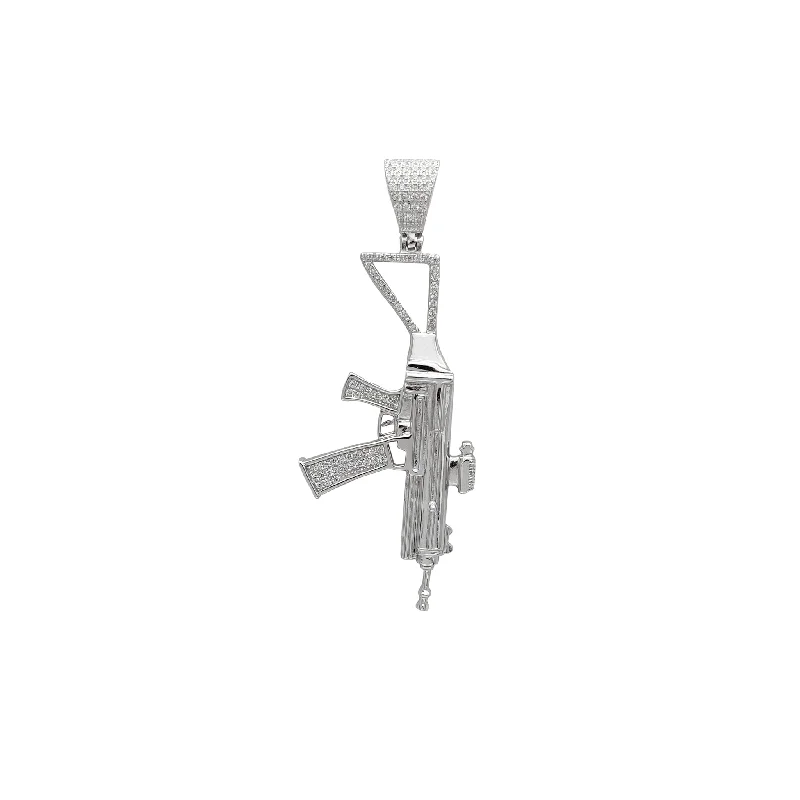 elegant marquise diamond ring Semi-Icy Rifle Pendant (Silver)