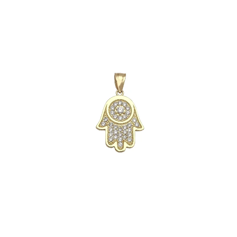 rose gold anklet chain Stoneset Hamsa Pendant (14K)