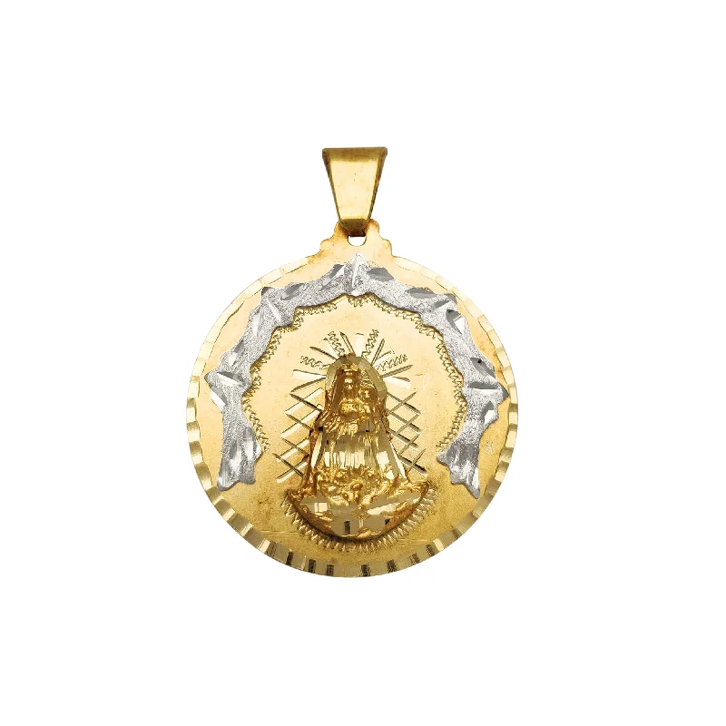 minimalist chain anklet gold Two-Tone Caridad de Cobre Medallion Pendant (14K)